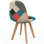Lot de 4 chaises scandinaves SARA à motifs patchwork multicolores