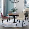 Lot de 4 chaises THALYA en velours coloris assortis crème, gris clair, gris foncé, rose avec accoudoirs