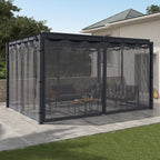 Lot de 4 moustiquaires zippées pour pergola bioclimatique 3x4 m gris + crochets