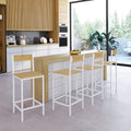 Lot de 4 tabourets de bar DETROIT avec dossier, chaise de cuisine design industriel