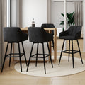 Lot de 4 tabourets de bar MADY avec accoudoirs en velours noir
