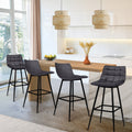 Lot de 4 tabourets de bar MADY en velours gris foncé