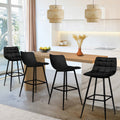 Lot de 4 tabourets de bar MADY en velours noir