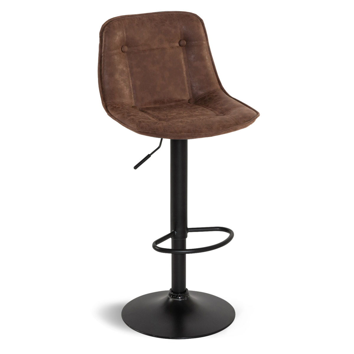 Lot de 4 tabourets de bar DENVER marron vintage