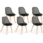 Lot de 6 chaises de salle à manger noires MANDY