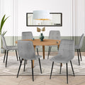 Lot de 6 chaises MILA en velours gris clair pour salle à manger