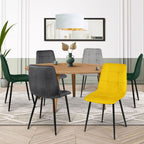 Lot de 6 chaises MILA en velours mix coloris vert x2, gris foncé x2, gris clair, jaune