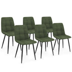 Lot de 6 chaises MILA en velours vert kaki pour salle à manger