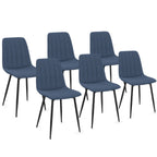 Lot de 6 chaises MIRA en tissu bleu pour salle à manger