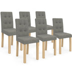 Lot de 6 chaises de salle à manger capitonnées grises POLGA