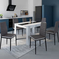 Lot de 6 chaises ROMANE grises avec bandeau blanc pour salle à manger