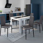 Lot de 6 chaises ROMANE grises avec bandeau blanc pour salle à manger