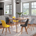 Lot de 6 chaises scandinaves SARA mix coloris gris clair, blanc, gris foncé x2, jaune x2