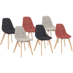 Lot de 6 chaises scandinaves GABY mix coloris gris foncé x2, terracotta x2, beige x2 pour salle à manger