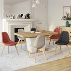 Lot de 6 chaises scandinaves GABY mix coloris gris foncé x2, terracotta x2, beige x2 pour salle à manger
