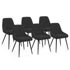 Lot de 6 chaises THALYA en velours noir avec accoudoirs