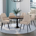 Lot de 6 chaises THALYA en velours taupe avec accoudoirs