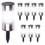 Lot de 8 bornes solaires design en inox 2 en 1
