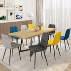 Lot de 8 chaises MILA en velours coloris assortis : bleu x2, gris foncé x2, gris clair x2, jaune x2