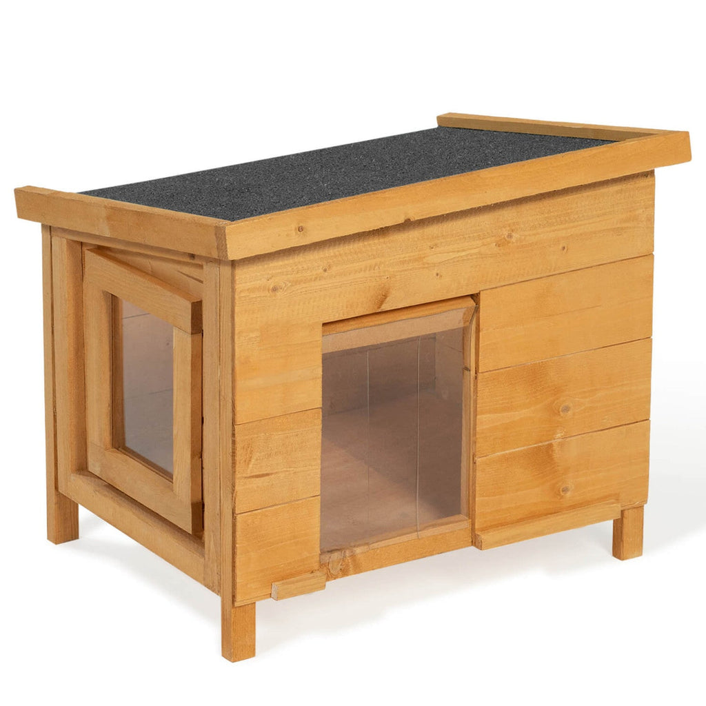 Niche pour chat en bois avec porte à lamelles basculantes