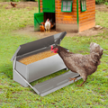 Mangeoire XXL pour poules, distributeur automatique à pédale en acier, 10 kg