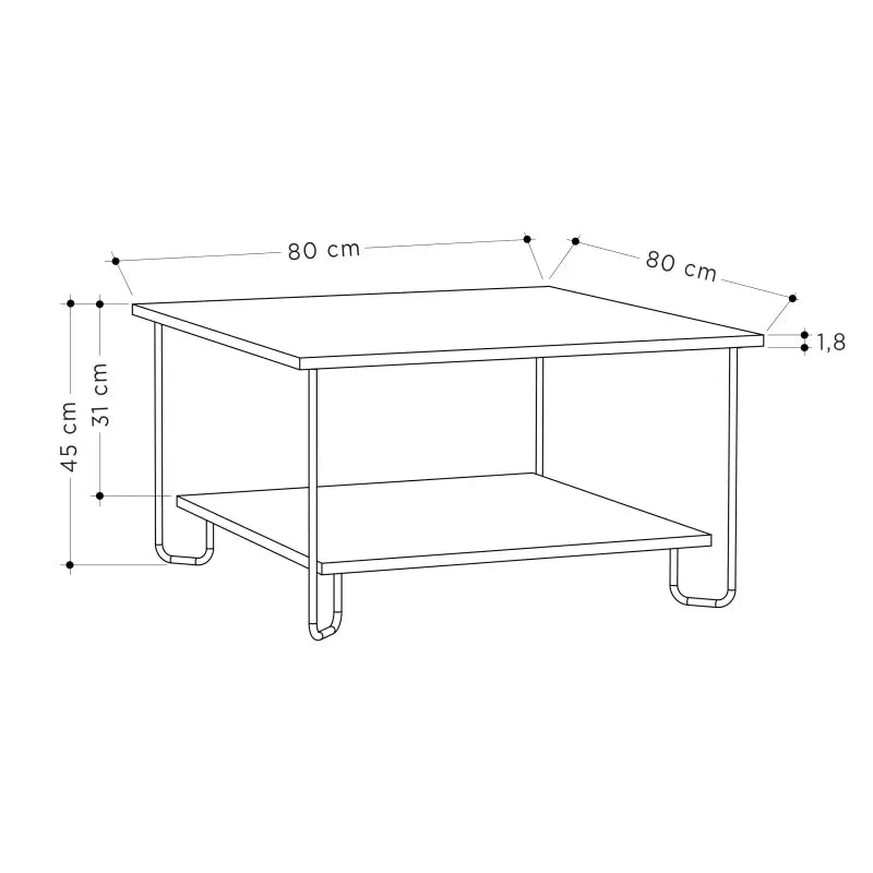 Table basse moderne multifonctionnelle Marbo H 45cm