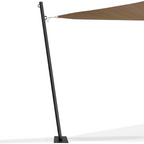 Mât de fixation pour voile d'ombrage H. 220 cm, poteau et base en acier