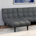 Méridienne convertible capitonnée SALOME 80 x 180 cm en tissu gris anthracite