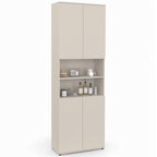 Armoire colonne de salle de bain TOMI 4 portes 2 niches bois beige