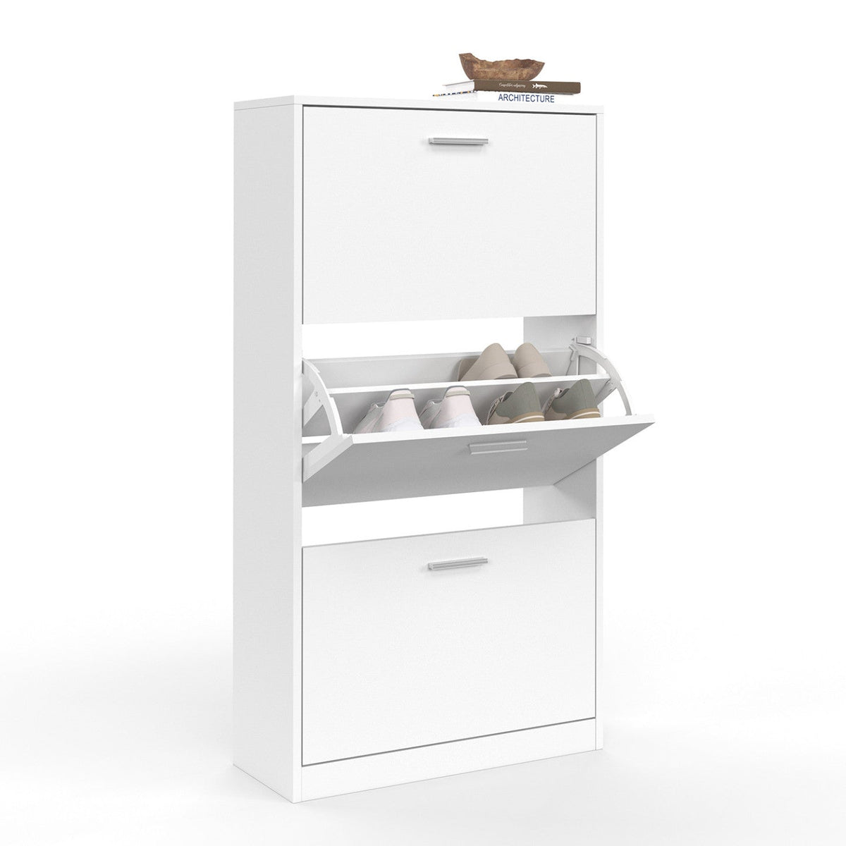 Meuble à chaussures 18 paires KLARK 3 portes blanc