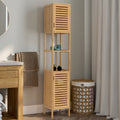 Meuble colonne de salle de bain en bambou BEA 2 portes