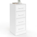 Meuble d'appoint 4 tiroirs UPPAH 30 cm chiffonnier, meuble de rangement bois blanc