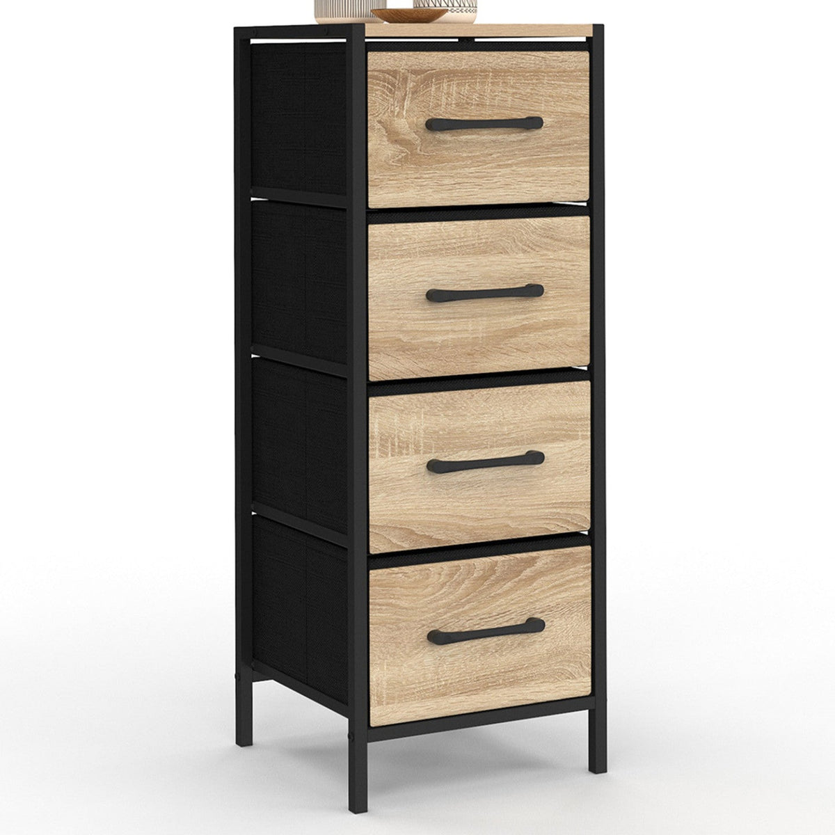 Meuble d'appoint 4 tiroirs UTAH 30 cm chiffonnier, meuble de rangement design industriel