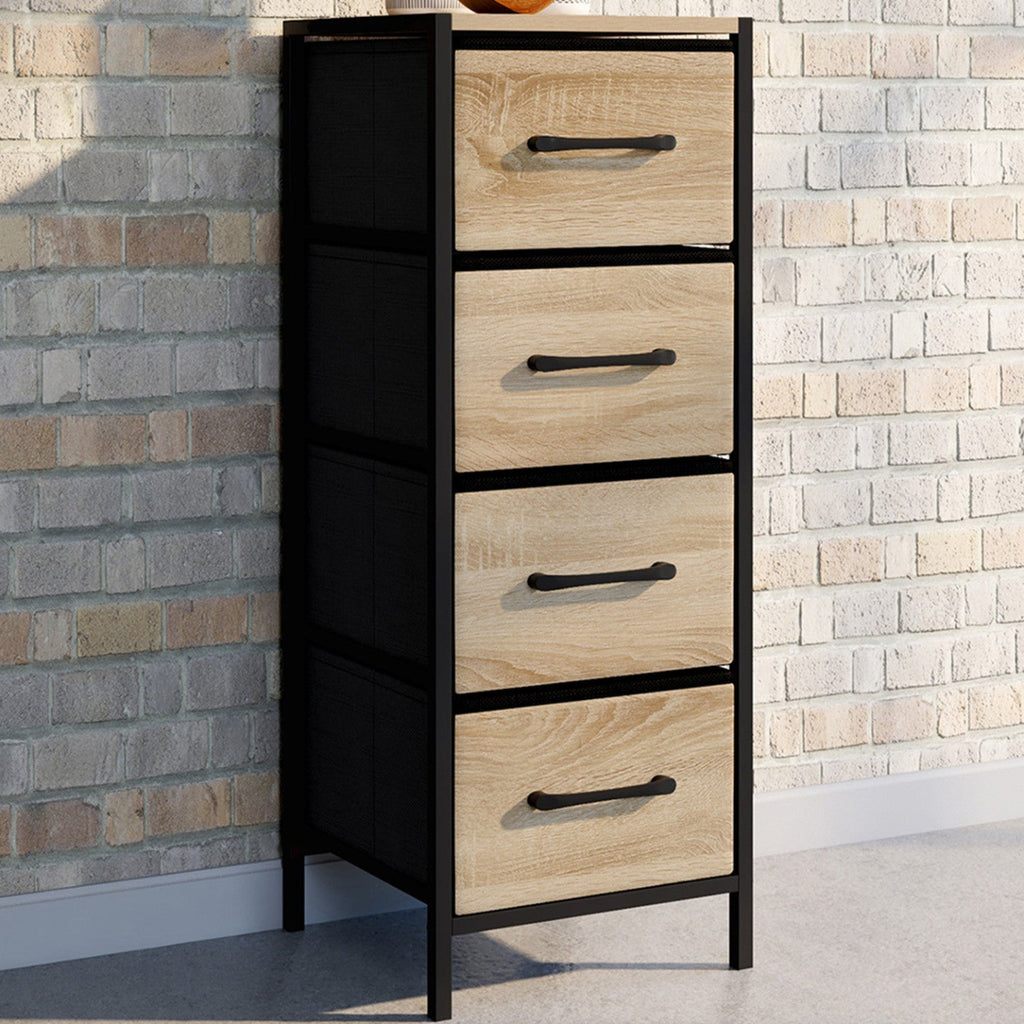 Meuble d'appoint 4 tiroirs UTAH 30 cm chiffonnier, meuble de rangement design industriel