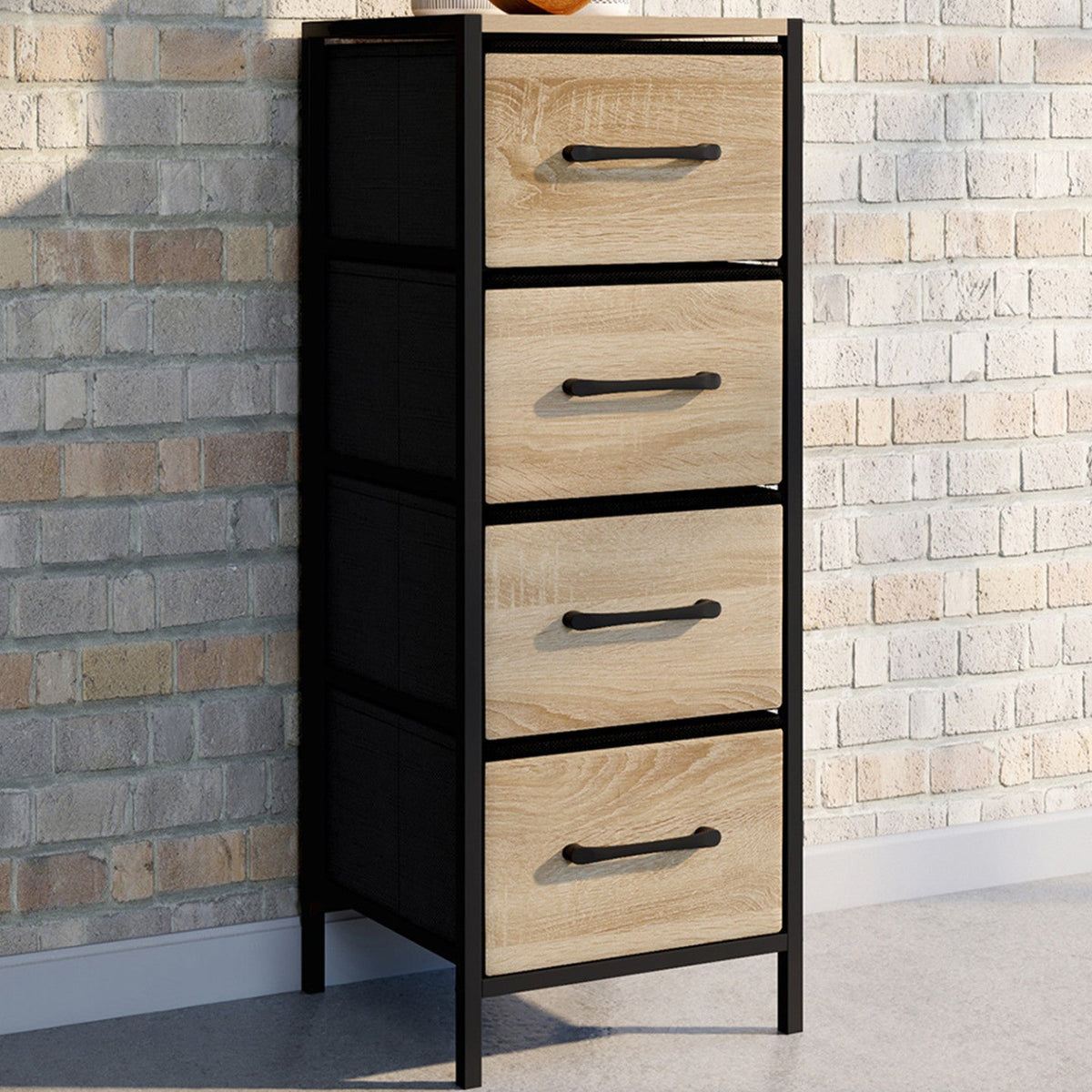 Meuble d'appoint 4 tiroirs UTAH 30 cm chiffonnier, meuble de rangement design industriel