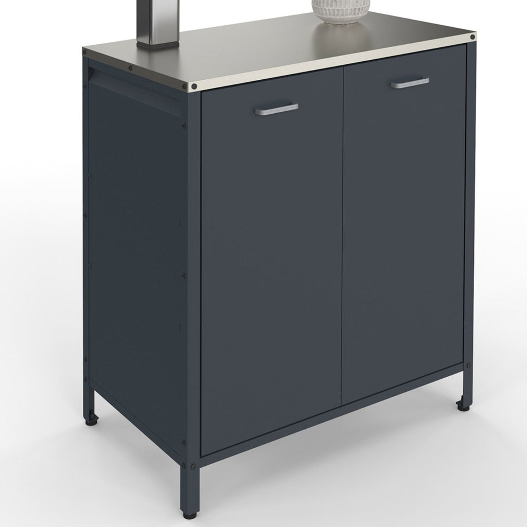 Meuble de cuisine d'extérieur PAREO 2 portes en acier gris anthracite