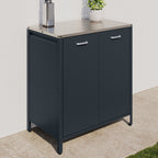 Meuble de cuisine d'extérieur PAREO 2 portes en acier gris anthracite