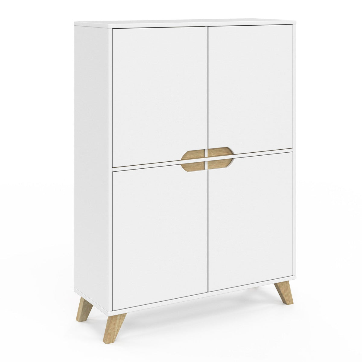 Meuble de rangement 4 portes scandinave blanc HELSINKI