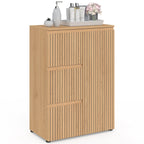 Meuble de rangement salle de bain VICTOR 3 tiroirs avec placard effet lattes