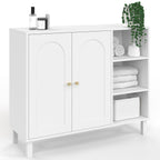 Meuble de salle de bain, meuble de rangement salon, entrée ARSENE 3 étagères avec placard bois blanc