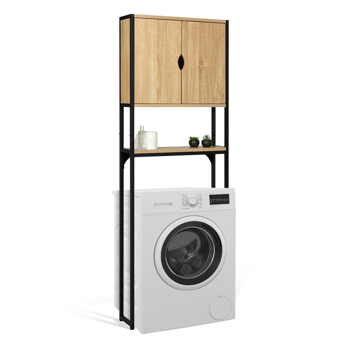 Meuble étagère WC avec placard DETROIT design industriel