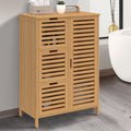 Meuble de rangement salle de bain en bambou BEA, 3 tiroirs avec placard