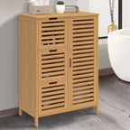 Meuble de rangement salle de bain en bambou BEA, 3 tiroirs avec placard