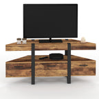 Meuble TV d'angle 110 cm AUSTRIA bois, pieds épingle, avec tiroirs