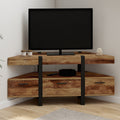 Meuble TV d'angle 110 cm AUSTRIA bois, pieds épingle, avec tiroirs