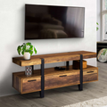 Meuble TV 113 cm AUSTRIA avec tiroirs en bois et pieds épingle