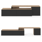 Meuble TV d'angle modulable et rotatif 140-180 cm BASILE bois et noir