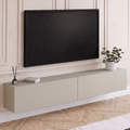 Meuble TV suspendu ELIO 180 cm, 2 portes, beige