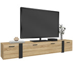 Meuble TV suspendu 180 cm PHOENIX 3 portes design industriel