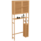 Meuble WC 3 en 1 avec armoires de rangement en bambou BEA